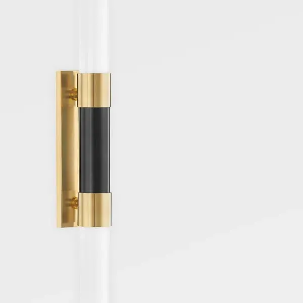 Double Wall Light with Dual Shades - Brass, Bronze