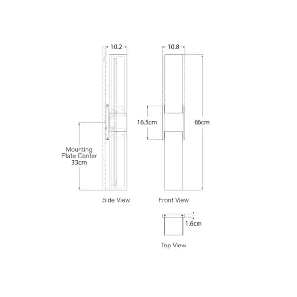 Double Wall Light with Frosted Glass - Bronze