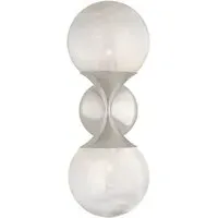 Double Wall Light with Orbs - Polished Nickel