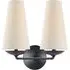 Double Wall Light with Shade - Iron, Linen