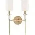 Double Wall Light with Shades - Aged Brass