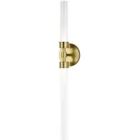 Double Wall Light with Shades - Natural Brass
