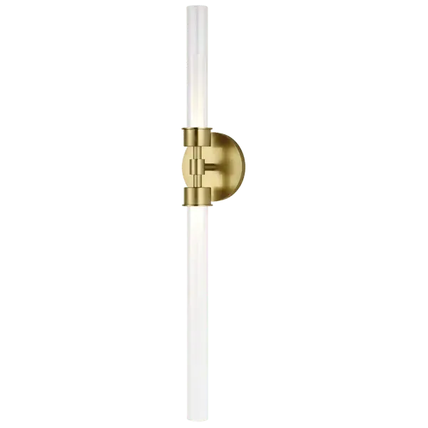 Double Wall Light with Shades - Natural Brass