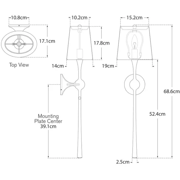 Dover Wall Light with Shade - Aged Iron