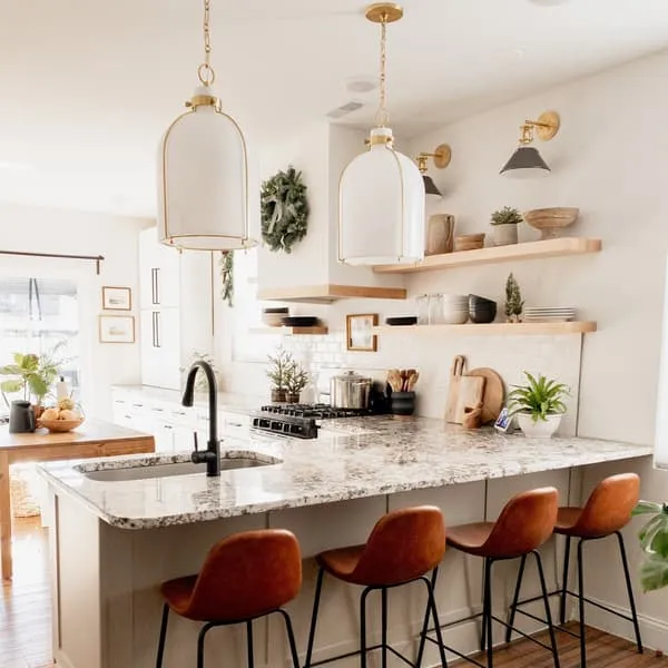 Eldridge Bell Pendant Light - Brass, Glass