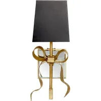 Ellery Wall Light with Bow Detail - Black, Brass