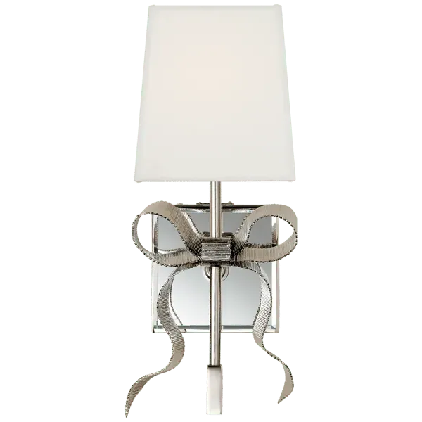 Ellery Wall Light with Bow Detail - Polished Nickel image