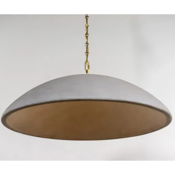 Elliot Pendant Light with Stone Shade - Grey, Stone