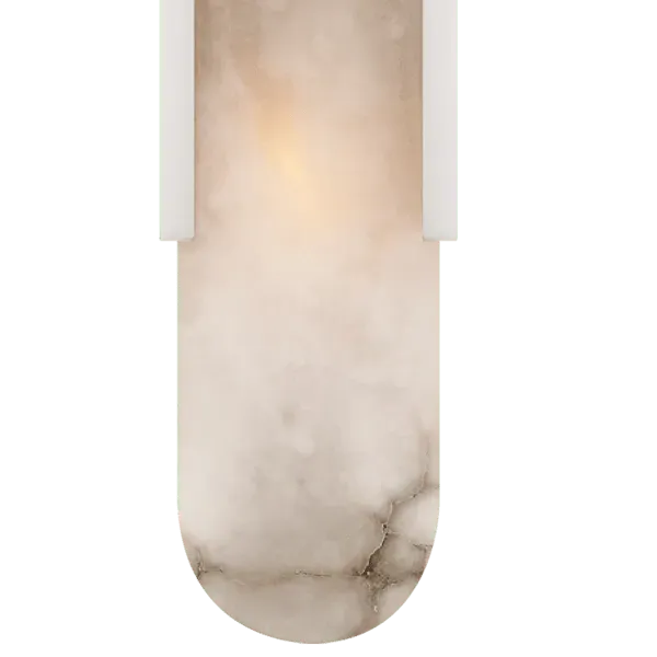 Elongated Wall Light - Polished Nickel, Alabaster image
