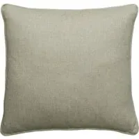 Embroidered Cushion with Feather Fill - Natural, Linen