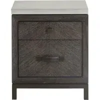 Emerson Bedside Table with Drawers - Brown, Oak Veneer