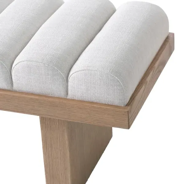 End-of-Bed Ottoman Stool - Light Neutral, Fabric