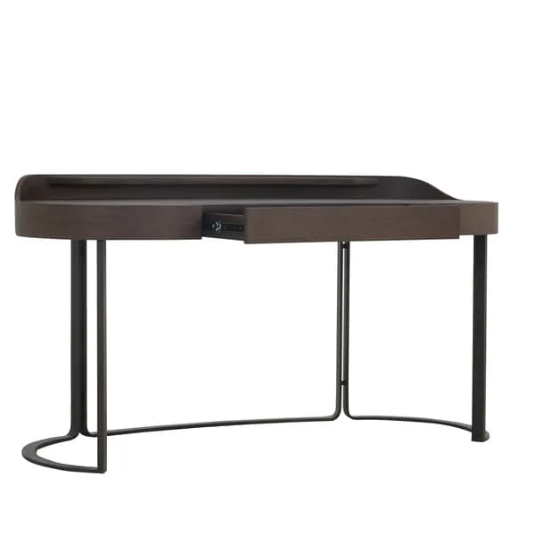Executive Desk with Storage - White, Walnut Veneer