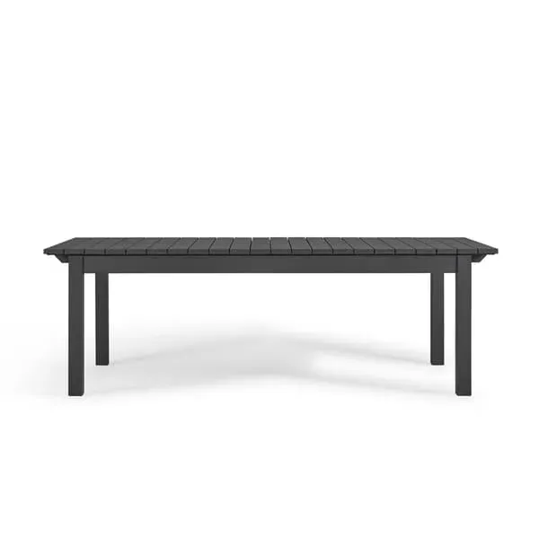 Extendable Dining Table with Slats - Grey, Aluminium image