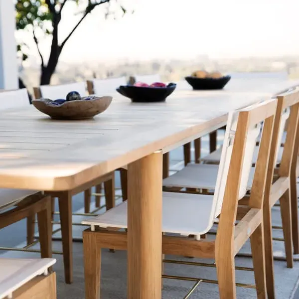 Extending Dining Table - Natural, Solid Teak
