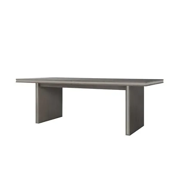 Extending Dining Table - Smoked Oak, Pewter Inlays image
