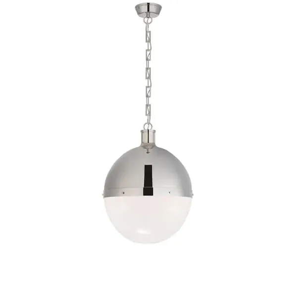 Extra Large Pendant Light - Polished Nickel, Glass