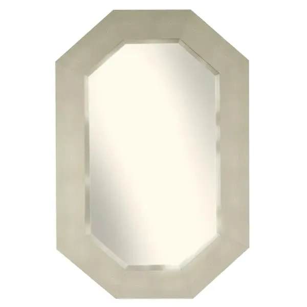Faux Shagreen Mirror - Neutral, Synthetic Material image