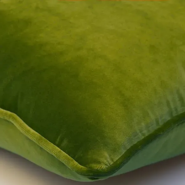 Feather Cushion - Green, Velvet