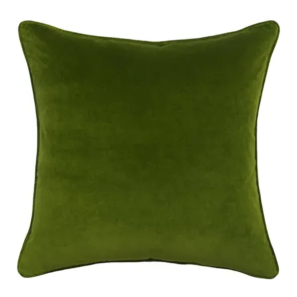 Feather Cushion - Green, Velvet image