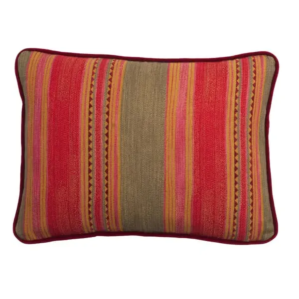 Feather Cushion with Kilim Stripe - Cotton Blend