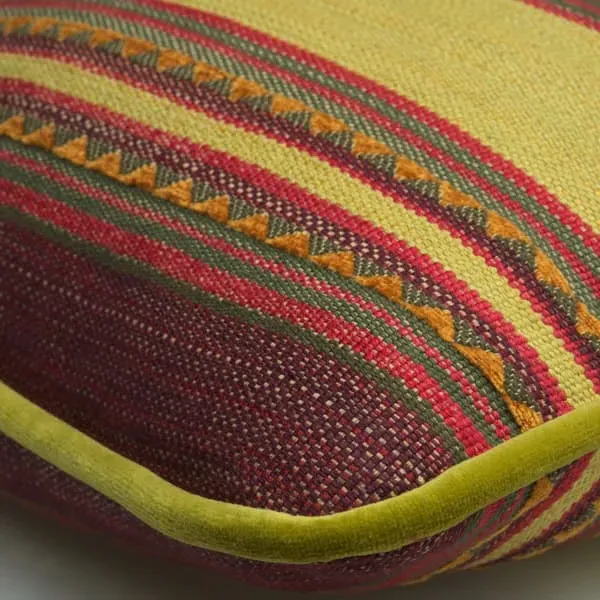 Feather Cushion with Kilim Stripe - Cotton Blend