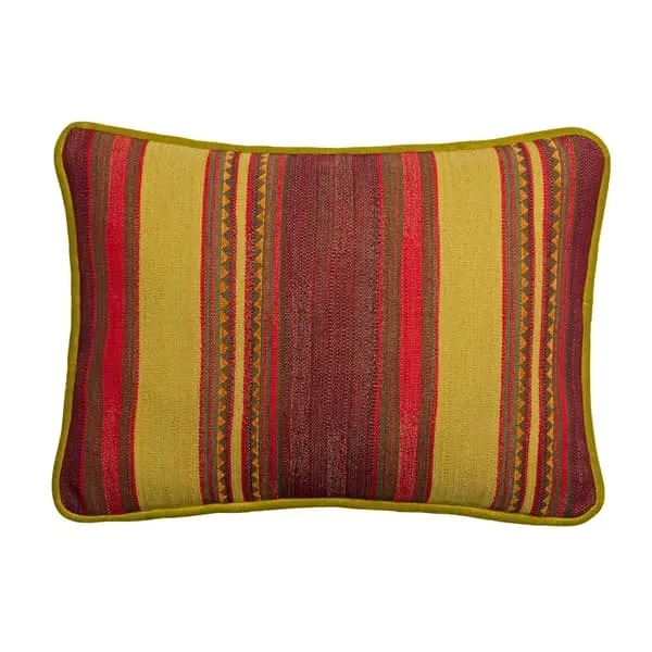 Feather Cushion with Kilim Stripe - Cotton Blend