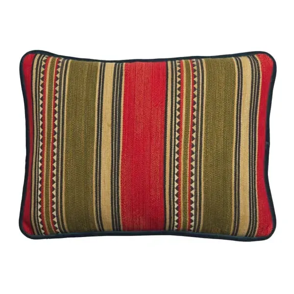 Feather Cushion with Kilim Stripe - Cotton Blend