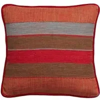 Feather Cushion with Piping - Denim, Cotton