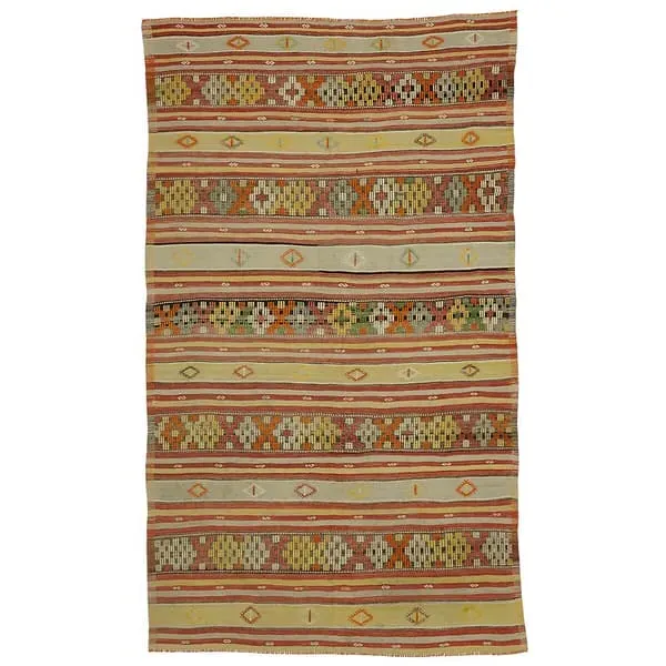 Flat Weave Handmade Kilim Rug - Multicolor, Wool image