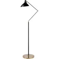 Floor Lamp with Brass Fixings - Black, Metal