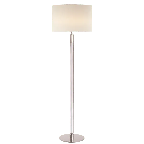 Floor Lamp with Crystal Shade - Nickel, Glass image