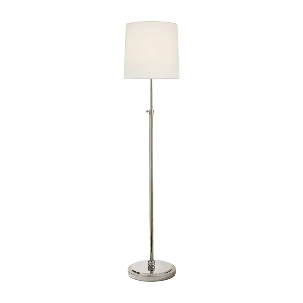 Floor Lamp with Paper Shade - Nickel, Metal