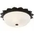 Floral Flush Ceiling Light - Gunmetal, Glass