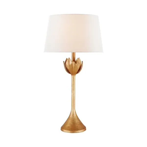 Floral Table Lamp - Antique Gold Leaf