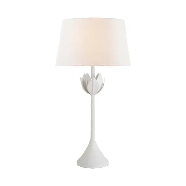 Floral Table Lamp - Plaster White
