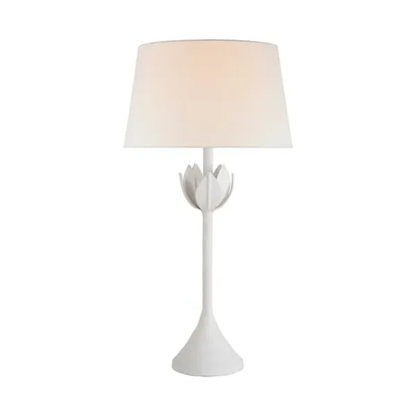 Floral Table Lamp - Plaster White