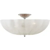 Flush Ceiling Light - Polished Nickel, Glass