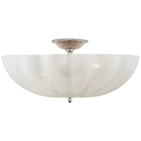 Flush Ceiling Light - Polished Nickel, Glass