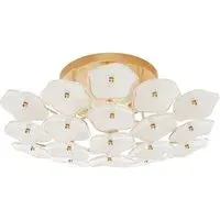 Flush Ceiling Light - Soft Brass, Metal