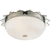 Flush Ceiling Light with Floral Details - Nickel