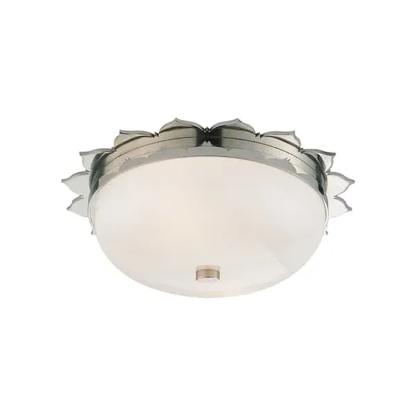 Flush Ceiling Light with Floral Details - Nickel