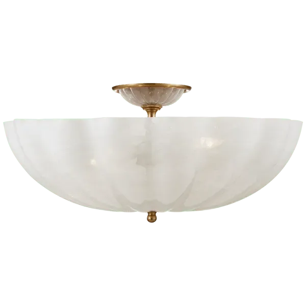 Flush Ceiling Light with Glass Bowl - Brass, Glass