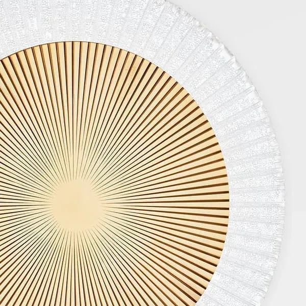 Flush Mount Ceiling Light - Brass, Glass