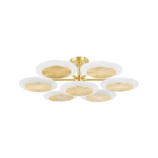 Flush Mount Ceiling Light - Brass, Glass image