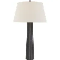 Fluted Table Lamp - Aged Iron, Paper Shade