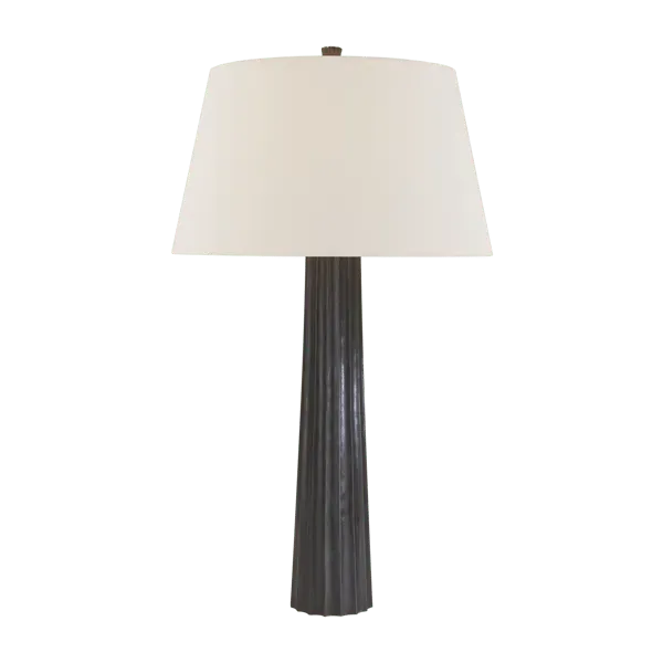 Fluted Table Lamp - Aged Iron, Paper Shade image