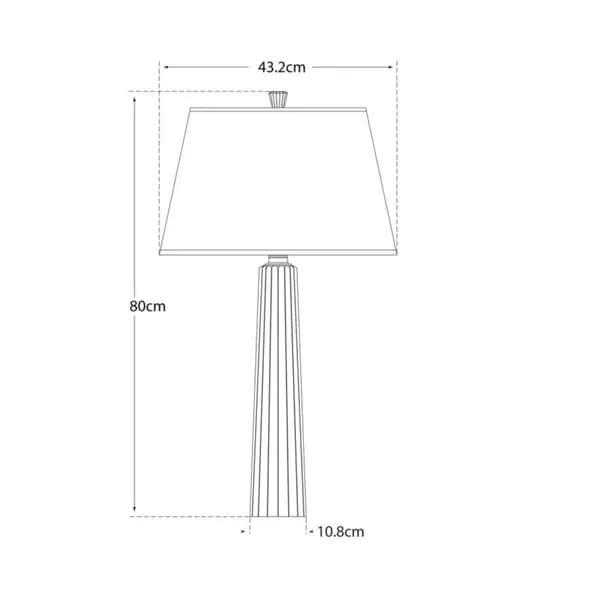 Fluted Table Lamp - White, Plaster