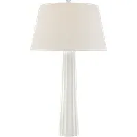 Fluted Table Lamp - White, Plaster