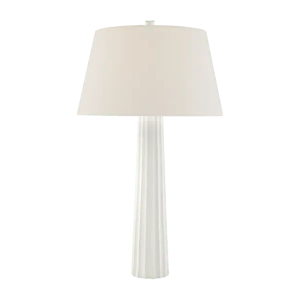 Fluted Table Lamp - White, Plaster image